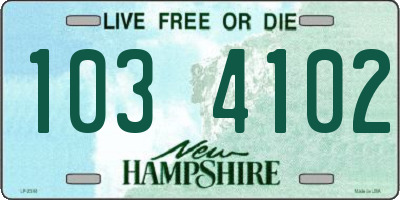 NH license plate 1034102
