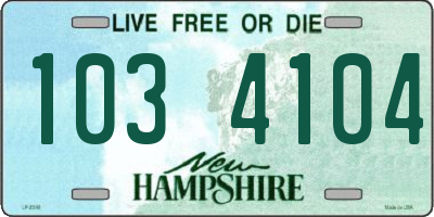 NH license plate 1034104