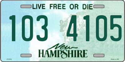 NH license plate 1034105