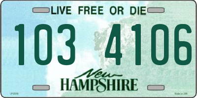 NH license plate 1034106