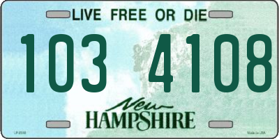 NH license plate 1034108