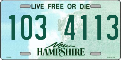 NH license plate 1034113