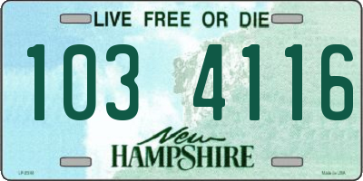 NH license plate 1034116