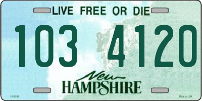 NH license plate 1034120