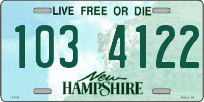 NH license plate 1034122