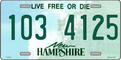 NH license plate 1034125