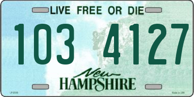 NH license plate 1034127