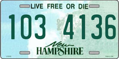 NH license plate 1034136