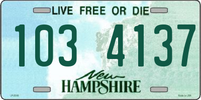 NH license plate 1034137