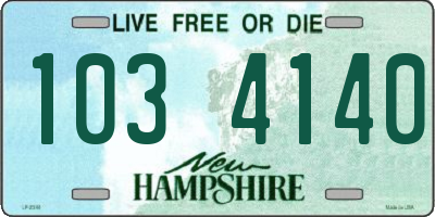 NH license plate 1034140