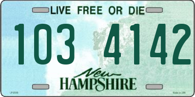 NH license plate 1034142