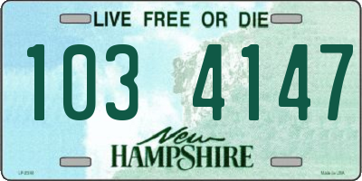 NH license plate 1034147