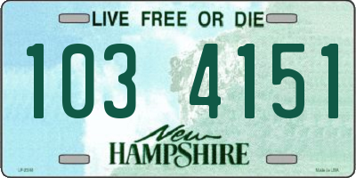 NH license plate 1034151