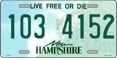 NH license plate 1034152