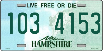 NH license plate 1034153