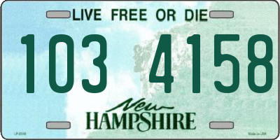 NH license plate 1034158