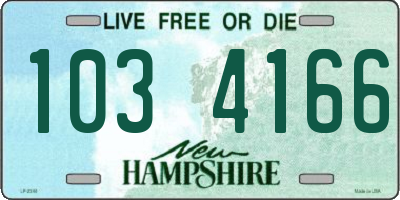 NH license plate 1034166