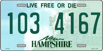 NH license plate 1034167