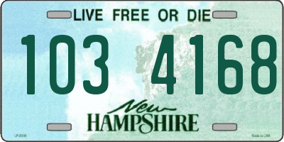 NH license plate 1034168