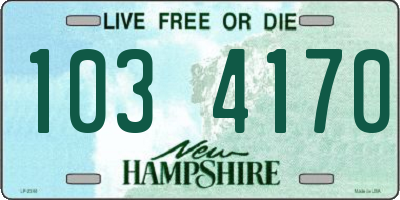 NH license plate 1034170