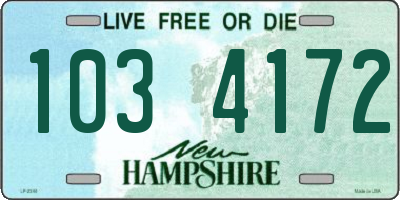 NH license plate 1034172