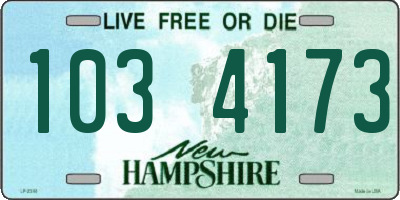 NH license plate 1034173