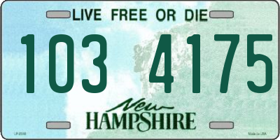 NH license plate 1034175