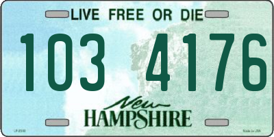 NH license plate 1034176