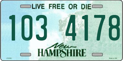 NH license plate 1034178