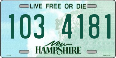 NH license plate 1034181