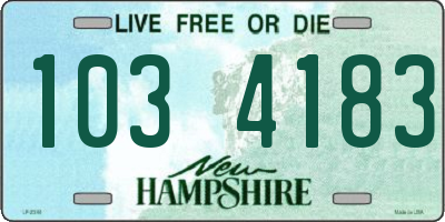 NH license plate 1034183