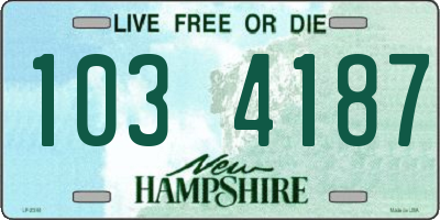 NH license plate 1034187