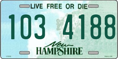 NH license plate 1034188