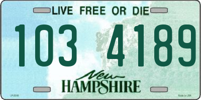NH license plate 1034189