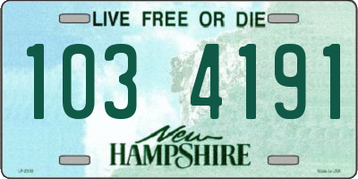 NH license plate 1034191