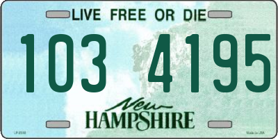 NH license plate 1034195