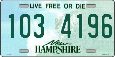 NH license plate 1034196