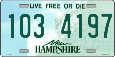 NH license plate 1034197