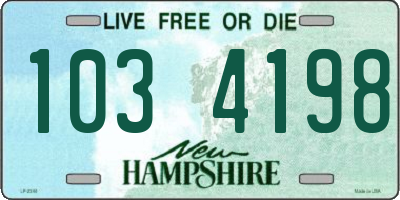 NH license plate 1034198