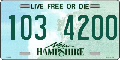NH license plate 1034200