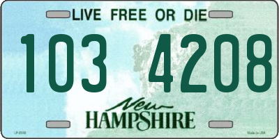 NH license plate 1034208