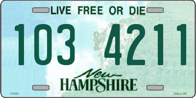 NH license plate 1034211