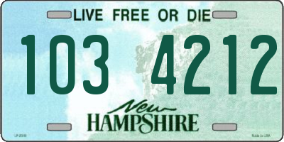 NH license plate 1034212
