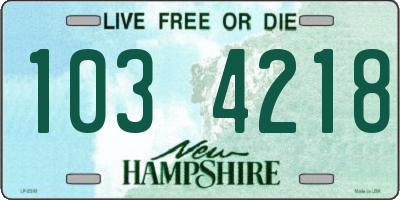 NH license plate 1034218
