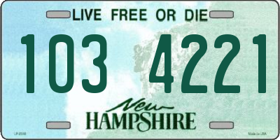 NH license plate 1034221