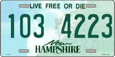 NH license plate 1034223