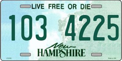 NH license plate 1034225