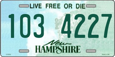 NH license plate 1034227