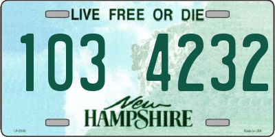 NH license plate 1034232