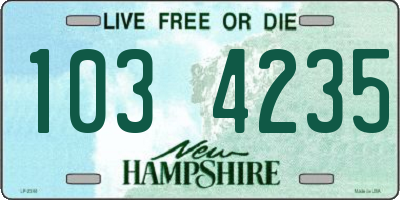 NH license plate 1034235